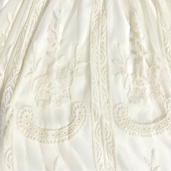 PinkBlush Cream Lace Mesh Overlay Maternity Maxi Dress Women's XL - Picture 10 of 16